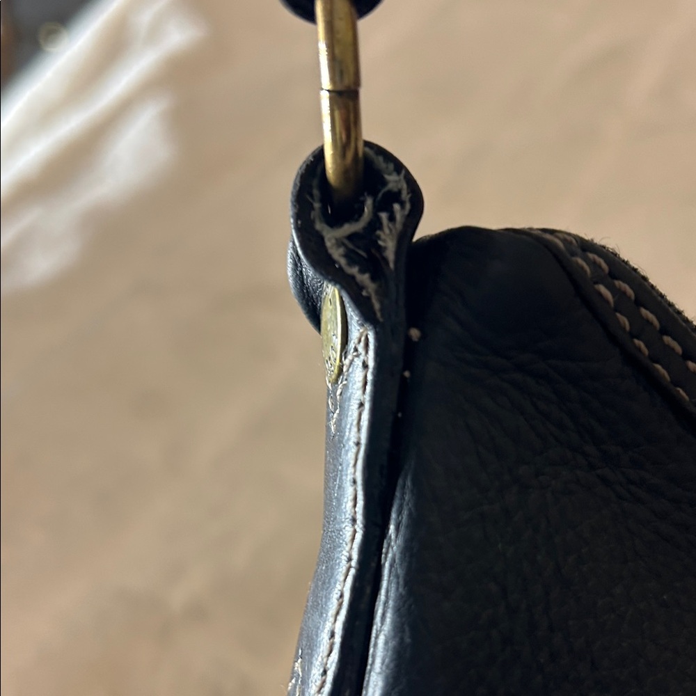 Vintage Fossil Black Pebbled Leather Shoulder Bag #75082 - Picture 13 of 14